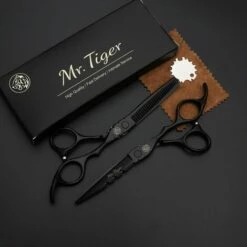 FUIENKO Japan 6,0 5,5 Schwarz Scissors Hair Professional Barber Schere Haare Schneiden Schere Friseur Scheren Haar Schere Set Makas,55CTbox-HDC -Angebote Schneidwerkzeug Store 67129880 5