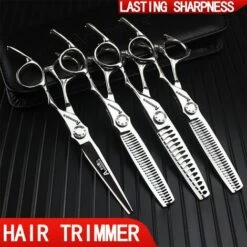 FUIENKO Friseur Friseur Schere Flachen Schneid Zähne Schneiden Hause Haar Schneiden Kreative Griff Nahtlose Ausdünnung,three Optional