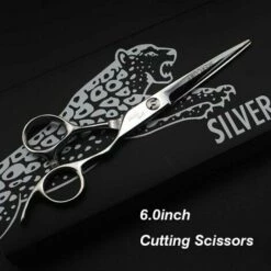 FUIENKO 6 Silber 440C Haar Schere Fall Schneiden JaGua Schere Dünner Schere Haar Barber Barbearia Profissional Acessorios Tigeras,6.0 Inch