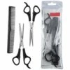 FUIENKO Haushalt Friseur Schere Ausdünnung Schere Haar Schneiden Barber Schere Flach Zahn Scissor Kamm 3 Stücke Set Haar Styling Werkzeuge