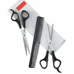 FUIENKO Haushalt Friseur Schere Ausdünnung Schere Haar Schneiden Barber Schere Flach Zahn Scissor Kamm 3 Stücke Set Haar Styling Werkzeuge -Angebote Schneidwerkzeug Store 67129961 3