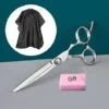 FUIENKO Edelstahl Schere Für Haar Verdünnung Und Schneiden Clipper 6 Zoll Friseur Produkte Haarschnitt Trim Haare Schneiden Friseur,with Barber Cloth B