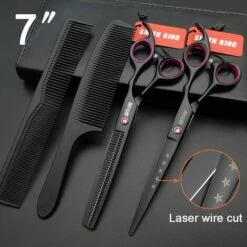 FUIENKO Friseur Schere, 5.5 "& 6" & 7 "laser Draht Schneiden Schere + Verdünnung Schere Set, Barber Scheren + Kits + Kamm/rasiermesser,comb Set,Russische Föderation