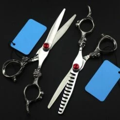 FUIENKO Professionelle JP 440c Stahl 6 ''Edelstein Scissor Drachen Haar Schere Haarschnitt Verdünnung Barber Schneiden Scheren Friseur Schere,set With Bag -Angebote Schneidwerkzeug Store 67130020 4