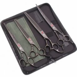 FUIENKO 8 "Puple Drachen Hund Schere Schneiden Gebogene Hundesalon Schere Professional Scheren Salon Barber Mit Tier & Katzen Z3015-B,Z3015 Hei PYYuS4P