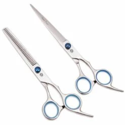 FUIENKO 6 Zoll Blauen Japanischen Edelstahl Haar Schneiden Ausdünnung Gebogene Schere Schere Für Haarschnitt,Black Down Curved -Angebote Schneidwerkzeug Store 67130085 3