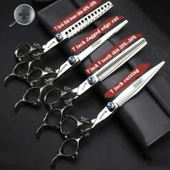 FUIENKO Japan 440C 7/6/6.5/5.5/8/9 Zoll Hohe Qualität Friseur Schere Set Haar Schneiden Verdünnung Barber Scher Kit Salon,6 Inch Thin -Angebote Schneidwerkzeug Store 67130163 3