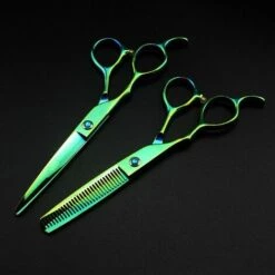 FUIENKO Professionelle Japan 440c Linkshänder 6 ''grün Haar Schere Haarschnitt Verdünnung Barber Makas Schneiden Scheren Friseur Schere,6 Inch Set