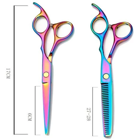 FUIENKO Professionelle Japan 440c Stahl 6 Zoll Regenbogen Cut Haar Schere Set Schneiden Scheren Verdünnung Barber Scissor Friseur Schere,Multicolor Thinning 2 FUIENKO Professionelle Japan 440c Stahl 6 Zoll Regenbogen Cut Haar Schere Set Schneiden Scheren Verdünnung Barber Scissor Friseur Schere,Multicolor Thinning – Bild 2