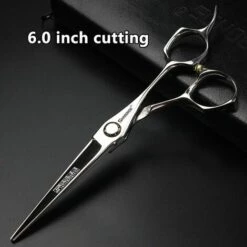 FUIENKO Echtes Friseur Schere Nahtlose Zähne Schere Set Barber Schere Friseur Flach Geschnitten Ausdünnung Schere,6 Inch Cut