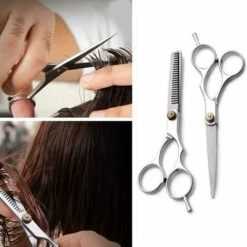 FUIENKO Frauen Männer Friseur Schere 5.5/6 Zoll Haar Schere Haar Schneiden Ausdünnung Schere Barber Scher Zubehör,silver-5.5inch -Angebote Schneidwerkzeug Store 67130211 4