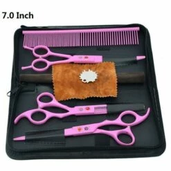 FUIENKO Lila Drachen 7 Zoll Hohe Qualität Hundesalon Schere Set Hunde Schneiden Ausdünnung Gebogene Schere Welpen Katze Clippers B0013B,B0037B-14-70