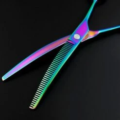 FUIENKO Anpassen Logo 7 ''JP 440c 38 Zähne Haustier Hund Pflege Gebogene Haar Schere Verdünnung Barber Haarschnitt Scheren Friseur Schere,scissor -Angebote Schneidwerkzeug Store 67130272 4