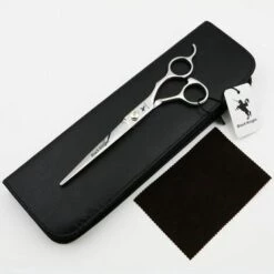 FUIENKO 7 Zoll Schere Schwarz Ritter Professionelle Barber Salon Haare Schneiden Schere Und Pet Schere Friseur,1 Pcs Add Case