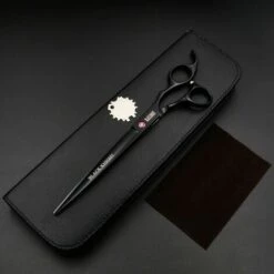 FUIENKO SCHWARZ RITTER Professionelle 8 Zoll Pet Schere Friseursalon Friseur Schneiden Schere Salon,1 Pcs Add Case