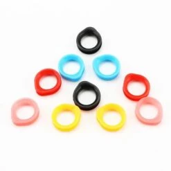 FUIENKO 10 Stücke/lot 2,5 Cm X 2cm1 Größe Silica Gel Finger Ringe Fit Jede Schere Einsätze Haar Schneiden Styling Werkzeuge Zubehör Salon Teile,10pcs Mix -Angebote Schneidwerkzeug Store 67130359 4