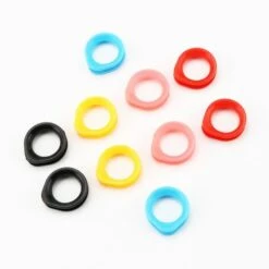 FUIENKO 10 Stücke/lot 2,5 Cm X 2cm1 Größe Silica Gel Finger Ringe Fit Jede Schere Einsätze Haar Schneiden Styling Werkzeuge Zubehör Salon Teile,10pcs Mix -Angebote Schneidwerkzeug Store 67130359 5