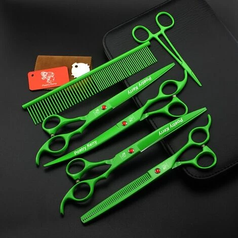 FUIENKO 8 Zoll Hundesalon Kit Friseur Hund Schere Set High Class Pet Schere Professional Scheren Werkzeuge Kurze Sets,Cutting Scissors 2 FUIENKO 8 Zoll Hundesalon Kit Friseur Hund Schere Set High Class Pet Schere Professional Scheren Werkzeuge Kurze Sets,Cutting Scissors – Bild 2