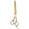 FUIENKO 7 Inch Japan Edelstahl 6cr13 Professional Pet Friseur Scissor Barber Schere,Gold Thinning