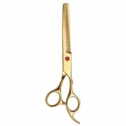 FUIENKO 7 Inch Japan Edelstahl 6cr13 Professional Pet Friseur Scissor Barber Schere,Gold Thinning