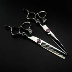 FUIENKO Professionelle Japan 440c 6 ''silber Drachen Haar Schneiden Schere Haarschnitt Verdünnung Barber Friseur Scheren Friseur Schere,thinning -Angebote Schneidwerkzeug Store 67130410 5