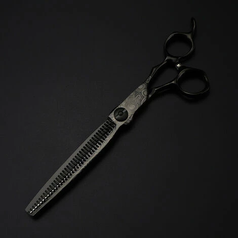 FUIENKO Professionelle 7 ''Schwarz Damaskus Scissor Gehobenen Haar Schere Schneiden Barber Werkzeuge Haarschnitt Ausdünnung Schere Friseur Schere,set With Bag 3 FUIENKO Professionelle 7 ''Schwarz Damaskus Scissor Gehobenen Haar Schere Schneiden Barber Werkzeuge Haarschnitt Ausdünnung Schere Friseur Schere,set With Bag – Bild 3
