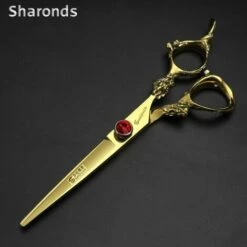 FUIENKO Goldene Japan 440c Importiert Friseur Schere 5.5 & 6 & 7 Zoll Barber Scissor Friseur Gewidmet Haar Schere,6 Inch 3PC -Angebote Schneidwerkzeug Store 67130492 3