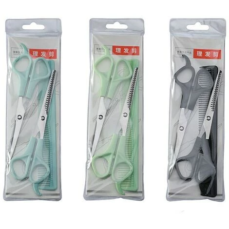 FUIENKO Haushalt Friseur Schere Ausdünnung Schere Haar Schneiden Barber Schere Flach Zahn Scissor Kamm 3 Stücke Set Haar Styling Werkzeuge,Himmel Blau 5 FUIENKO Haushalt Friseur Schere Ausdünnung Schere Haar Schneiden Barber Schere Flach Zahn Scissor Kamm 3 Stücke Set Haar Styling Werkzeuge,Himmel Blau – Bild 5