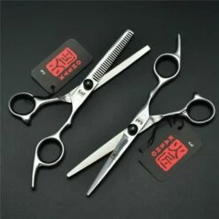 FUIENKO Friseur Schere 6,0 Zoll Japan 440C Original Barber Schere Salon Haare Schneiden Scheren Haarschnitt Scissor Set,Black Flat And Tooth -Angebote Schneidwerkzeug Store 67130621 3