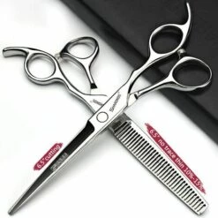 FUIENKO Friseur Schneiden Liefert Haar Scissor Stylist Dünne Schere Keine Spur Fishbone 6,5 Zoll Accesorios De Peluquería Profesional,6.5 Inch 2PC