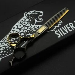 FUIENKO 6,0 Schwarz Gold 440C JaGua Haar Schere Fall Schneiden Schere Dünner Schere Haar Barber Barbearia Profissional Acessorios,Cutting Scissors -Angebote Schneidwerkzeug Store 67130649 3
