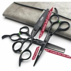 FUIENKO 6 Zoll Schwarz Bambus Schere Japanischen 440c Stahl Haarschnitt Schere Friseur Clipper Friseur Haar Scheren Barber Scissor,6 Inch 4PC -Angebote Schneidwerkzeug Store 67130700 3