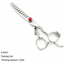 Professional Hair Schere 6 ZOLL Japan Barber Schere Große Zähne Verdünnung Scheren Drachen Griff Fuienko HIGH CLASS NEUE,Thinning 6 No Box