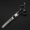 FUIENKO 6 Zoll Schwarz Schädel Kopf Schere Friseur Scissors Hair Professional Barber Schere Set Haar Schneiden Scheren,6 Inch Thinning