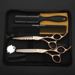 FUIENKO Scharfe Klinge 5,5 6,0 Zoll Friseur Schere Professional Hair Schere Set Haar Schneiden Scheren Barber Scissor Cut Razor Makas,55CTbox-HJSX -Angebote Schneidwerkzeug Store 67130766 4