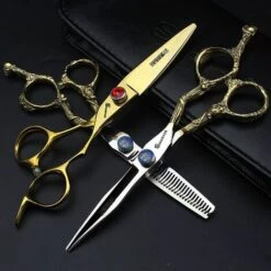 FUIENKO Neue 6 Inch 440c Schere Professional Hair Schneiden Schere Friseur Schere Friseur Ausdünnung Drachen Griff Haar Schere,6.0 V-tooth -Angebote Schneidwerkzeug Store 67130828 4