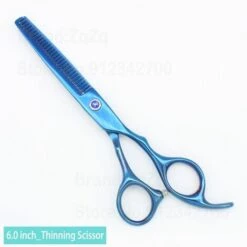 Fuienko 6,0 Zoll Haar Schere Edelstahl Professionelle Barber Werkzeuge Ausdünnung Schere Haarschnitt Schere Haar Schneiden Werkzeuge,Blue Thinning