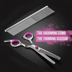 FUIENKO Hundesalon Schere Kit Katze Hund Sicherheit Runde Spitze Haar Schere Für Tiere Volle Körper Barber Zubehör,pink 6pcs -Angebote Schneidwerkzeug Store 67130856 4