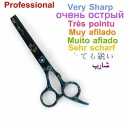 FUIENKO Professionelle Japan 4cr 6 Zoll Schwarz Cut Haar Schere Haarschnitt Sissors Verdünnung Barber Haar Schneiden Scheren Friseur Schere,Blue Cutting -Angebote Schneidwerkzeug Store 67130868 3