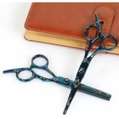 FUIENKO Professionelle Japan 4cr 6 Zoll Schwarz Cut Haar Schere Haarschnitt Sissors Verdünnung Barber Haar Schneiden Scheren Friseur Schere,Blue Cutting -Angebote Schneidwerkzeug Store 67130868 4