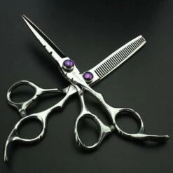 FUIENKO Schere Japan 440c Stahl 9cr13 Hohe Qualität Friseur Flach Schere Dünner Anzug Sharp Und Tragen-beständig,2pc No Case
