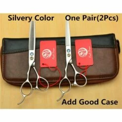 FUIENKO Links Hand 6,0 Zoll Feuer Drachen Japan 440C Professional Hair Schere Friseur Schere Schneiden Scheren Verdünnung Schere,2Pcs Add Case Y
