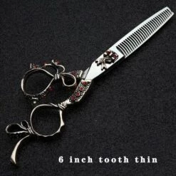 FUIENKO Vintage Haar Salon Cut 6 Zoll Professional Hair Schere Präzision Schere Haarschnitte Chunker Schere Friseur Barber Shop,6 Inch Thinning