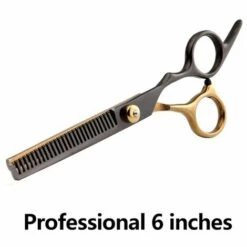 FUIENKO 6,0 ''Japan 440c Sharp Scheren Professionelle Friseure Ausdünnung Schere Haar Schneiden Friseur Set Salon Für Barber Tools,6.0 Thinning Gold