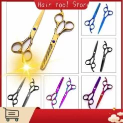 FUIENKO Professionelle 6,0 Zoll 4cr Barber Friseur Schere Dünne Scher Flache Scheren Schönheit Set Farbe Reinem Schwarz Friseur Schere,6 Inch2 -Angebote Schneidwerkzeug Store 67131011 4