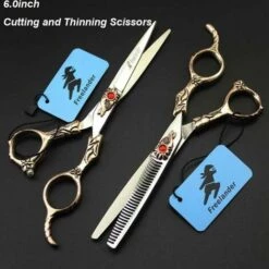 FUIENKO 6,0 In. Freelander Retro Stil Profissional Friseur Schere Haare Schneiden Schere Set Barber Scheren Hochwertigen Salon,10set