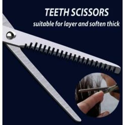 FUIENKO Edelstahl Friseur Schere 6 Zoll Schere Für Schneiden Dünner Werdendes Haar Kamm Friseur Zubehör Salon Styling Scheren,Blue Cutting -Angebote Schneidwerkzeug Store 67131065 5