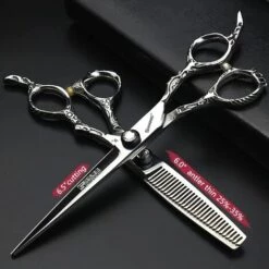FUIENKO Haar Salon Cut Haar Verdünnung Schere Friseur Schere Haar Stylist Haarschnitt Spezielle Multi-zähne Schere Flach Geschnitten Combo Set,6.5 And 6inch 2PC