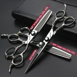 FUIENKO Haar Salon Cut Haar Verdünnung Schere Friseur Schere Haar Stylist Haarschnitt Spezielle Multi-zähne Schere Flach Geschnitten Combo Set,6.5 And 6inch 2PC -Angebote Schneidwerkzeug Store 67131102 5