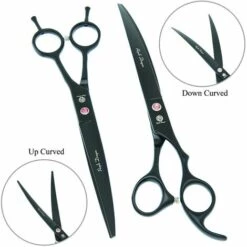 FUIENKO 8.0 "hunde Schere Japanischen 440C Lila Drache Tiere Gebogene Schneiden Schere Haustiere Grooming Schere 7.5" Ausdünnung Tijeras B0054B,B0054B-18-80 -Angebote Schneidwerkzeug Store 67131194 4